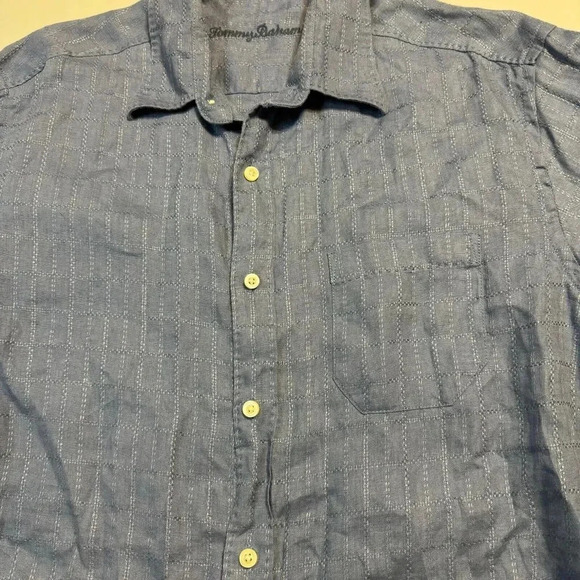 Tommy Bahama Men's Blue 100% Linen Button Down Shirt Casual Beach Vacation Sz M - Picture 2 of 7